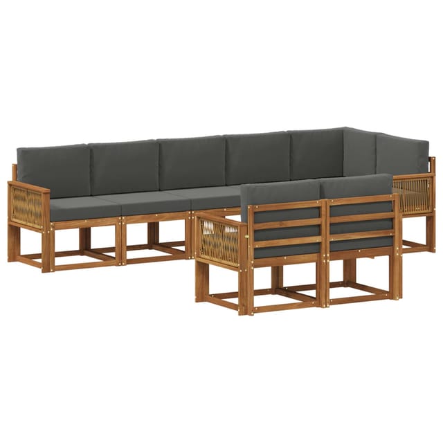 vidaXL Outdoor-Sofagarnitur 8 Stk Natur und Anthrazit Polyester 3385318