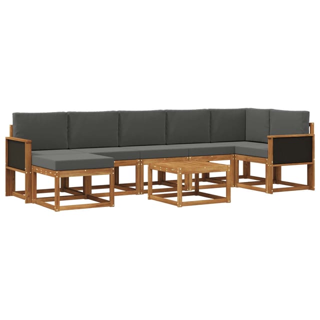 vidaXL Outdoor-Sofagarnitur 8 Stk Natur und Anthrazit Polyester 3385403