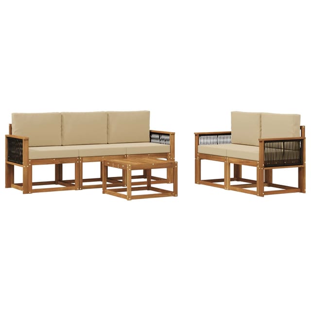 vidaXL Outdoor-Sofagarnitur mit Kissen 6 Stk 3384994