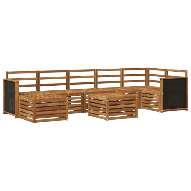 vidaXL Outdoor-Sofagarnitur 7 Stk Natur Massivholz Akazie 3384640