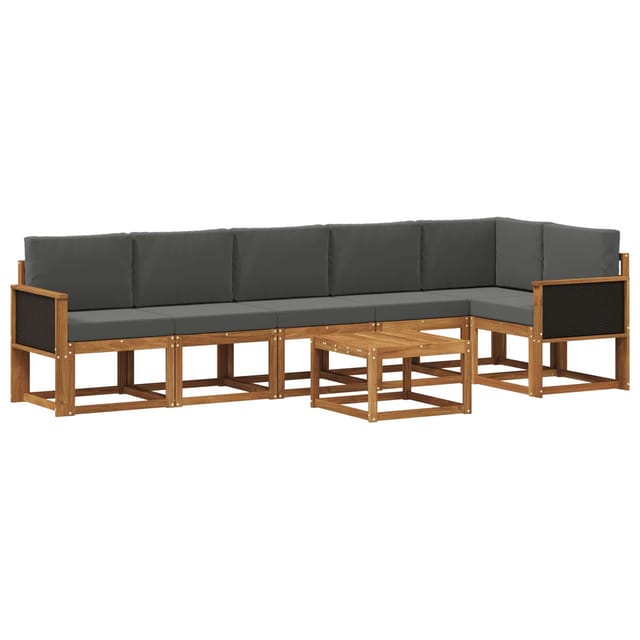 vidaXL Outdoor-Sofagarnitur 7 Stk Natur und Anthrazit Polyester 3385263