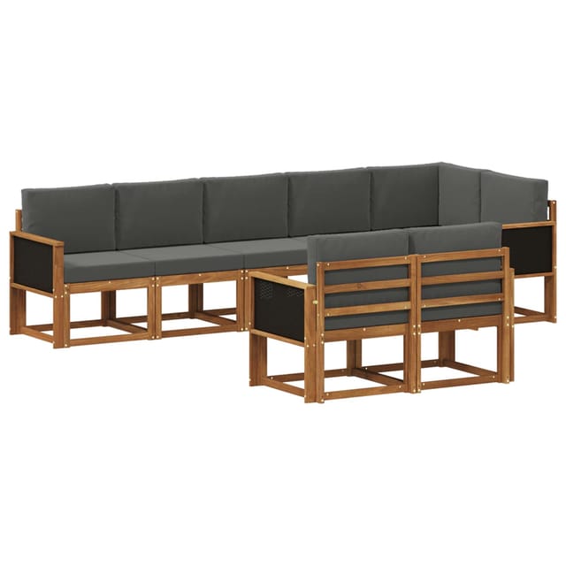 vidaXL Outdoor-Sofagarnitur 8 Stk Natur und Anthrazit Polyester 3385303