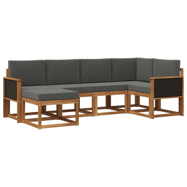 vidaXL Outdoor-Sofagarnitur 6 Stk Natur und Anthrazit 3385343
