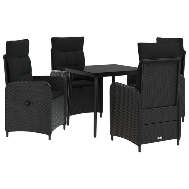 vidaXL Sofa-Tischset mit Kissen mit Kissen 5 Stk Schwarz 3422449