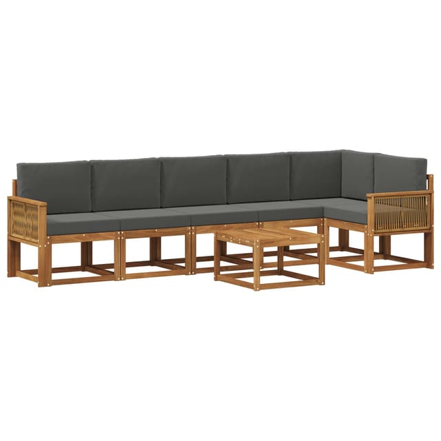 vidaXL Outdoor-Sofagarnitur 7 Stk Natur und Anthrazit Polyester 3385278