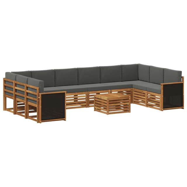 vidaXL Outdoor-Sofagarnitur mit Kissen 8 Stk Natur und Anthrazit 3384913