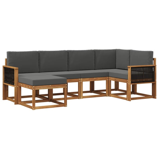 vidaXL Outdoor-Sofagarnitur 6 Stk Natur und Anthrazit 3385353