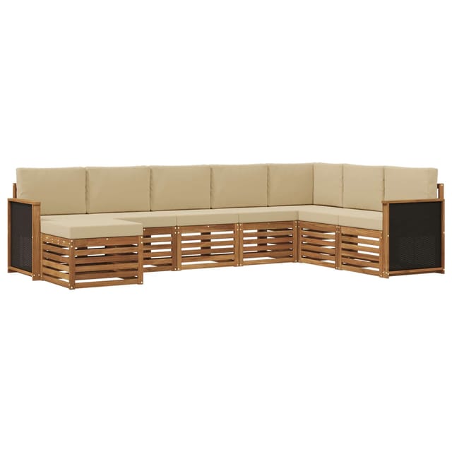 vidaXL Outdoor-Sofagarnitur mit Kissen 6 Stk Natur 3384704