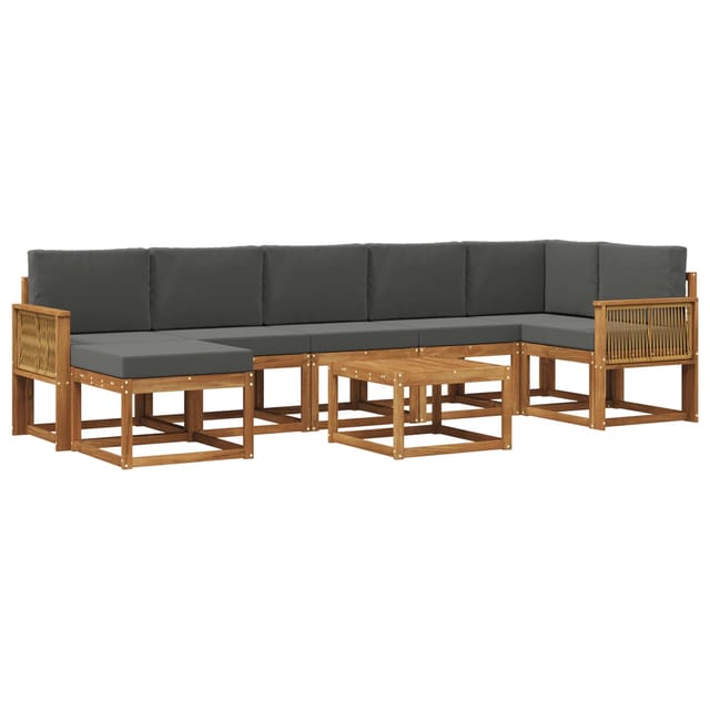 vidaXL Outdoor-Sofagarnitur 8 Stk Natur und Anthrazit Polyester 3385418