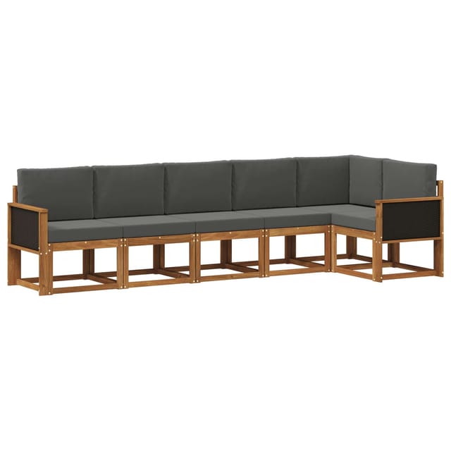 vidaXL Outdoor-Sofagarnitur 6 Stk Natur und Anthrazit Polyester 3385243