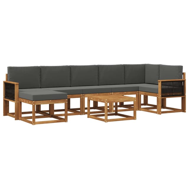 vidaXL Outdoor-Sofagarnitur 8 Stk Natur und Anthrazit Polyester 3385413