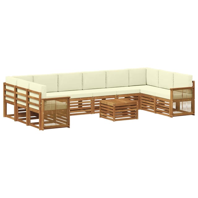 vidaXL Outdoor-Sofagarnitur mit Kissen 8 Stk Natur und Creme 3384926