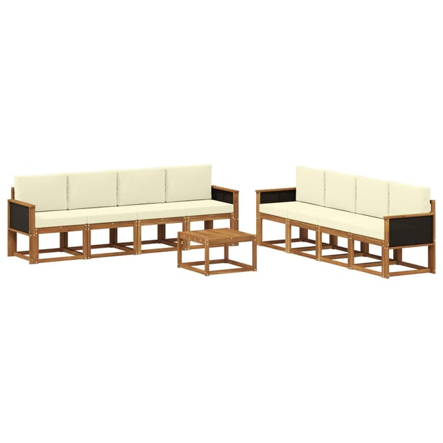 vidaXL Outdoor-Sofagarnitur mit Kissen 7 Stk Natur und Creme 3385081