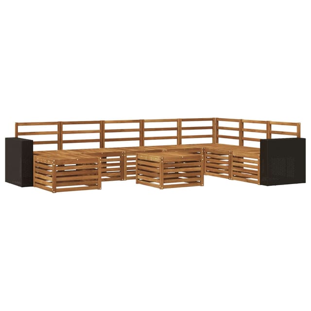 vidaXL Outdoor-Sofagarnitur 9 Stk Natur Massivholz Akazie 3384750