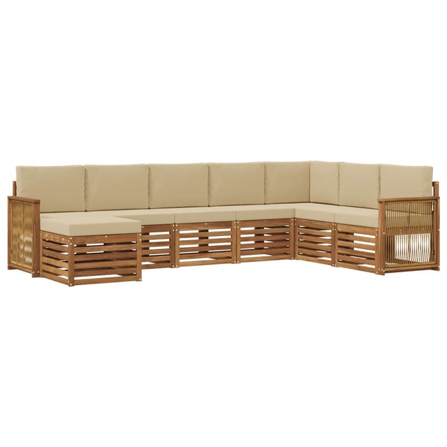 vidaXL Outdoor-Sofagarnitur mit Kissen 6 Stk Natur 3384719
