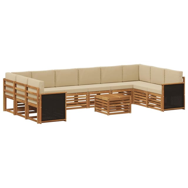 vidaXL Outdoor-Sofagarnitur mit Kissen 8 Stk Natur 3384914