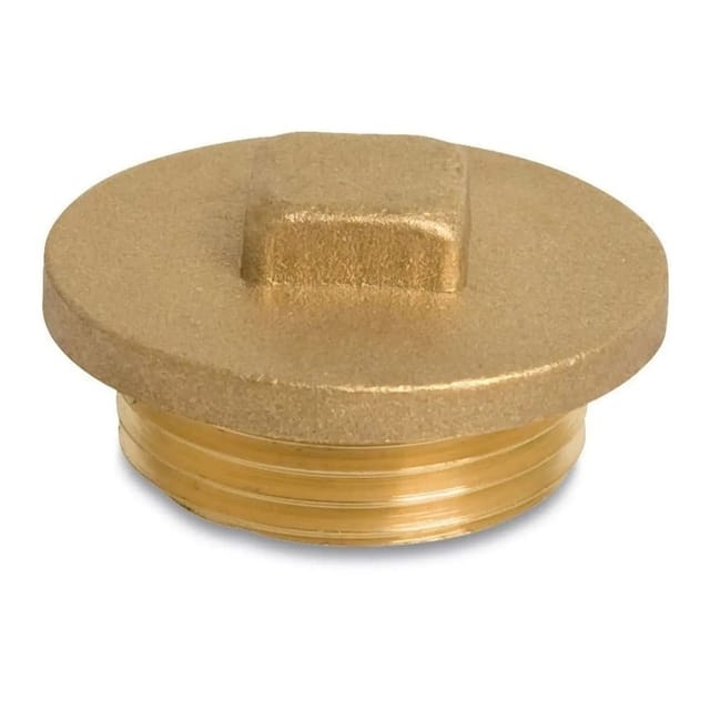 Klasebo Gewindefitting Messing Stopfen 1 1/4 Zoll AG Gold