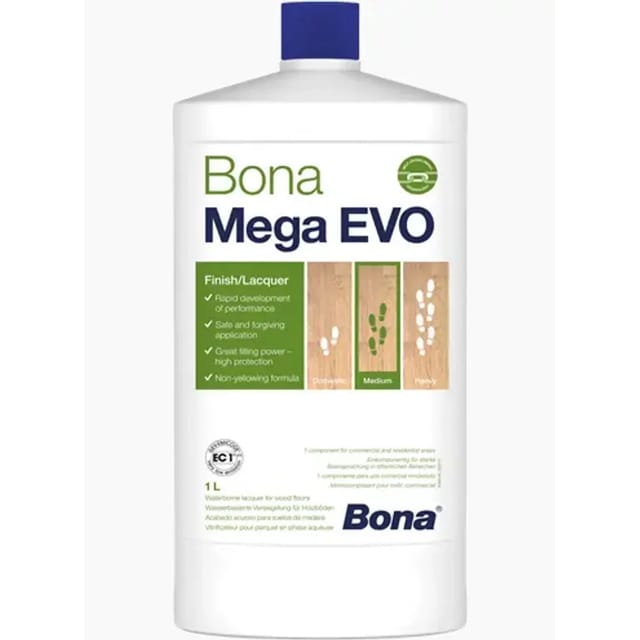 Bona Mega Evo 1k-Wasserlack für Holzböden Seidenmatt