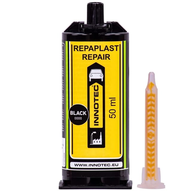 Innotec Repaplast Repair Reparaturkleber 50 ml Schwarz Doppelkartusche