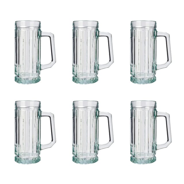 Ich-Zapfe Bierkrug Gambrinus mit Schild 6er Set 0,5 Liter Glas Klar