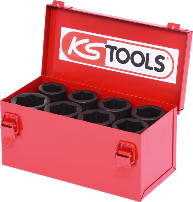 KS Tools 3/4" Sechskant-Kraft-Stecknuss-Satz, 8-teilig lang