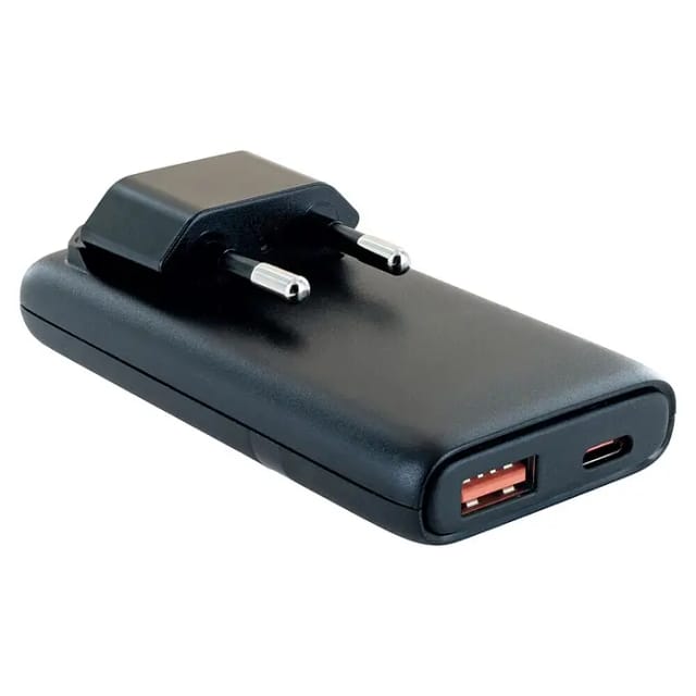 Schwaiger Reiseadapter Euro USB-C/USB-A schwarz