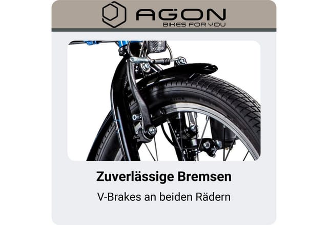 Agon Parklane Klapprad für Damen und Herren 150 - 185 cm 6 Gang Fahrrad Faltrad StVZO blau