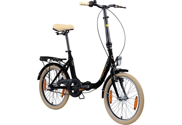 Agon Cruiser 20 Zoll Klapprad für Damen und Herren 150 - 185 cm StVZO Faltfahrrad Erwachsene tiefer Einstieg schwarz