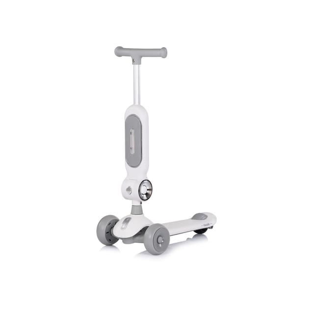 Chipolino Kinderroller Bloomi 2 in 1 Laufrad Sitz PU-Räder Lichteffekte Bremse grau