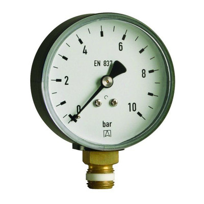 Rohrfedermanometer RF 63 axial G 1/4" B, 10 bar, Gehäuse-ø63mm