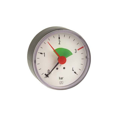 Rohrfedermanometer HZ 63 axial Gehäuse-ø63mm, G 3/8" B, 0-4 bar