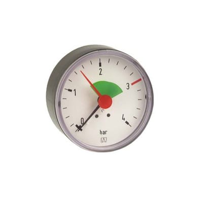 Rohrfedermanometer HZ 63 axial Gehäuse-ø63mm, G 3/8" B, 0-4 bar