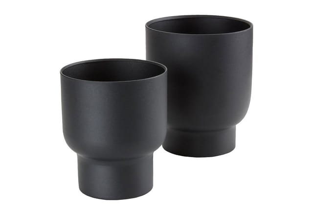 tinkaro Blumentopf Blumentöpfe Fulda Metall Schwarz (1 St)
