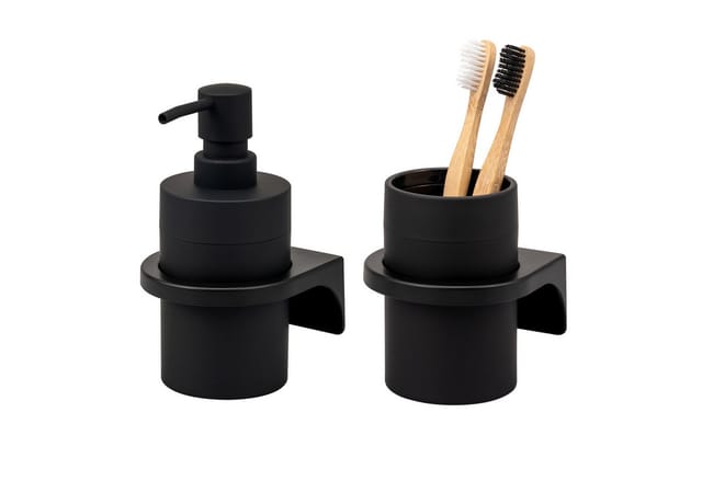 bremermann Badaccessoire-Set Bad-Serie SAVONA Softtouch inkl. Wandhalter, rund, 2 tlg.