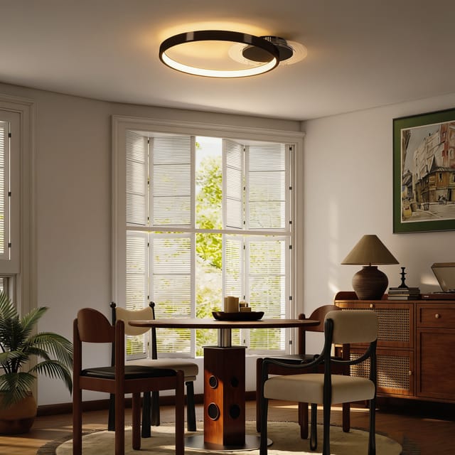 Moderne Led-deckenleuchte 40 W Mit 2 Halterungen Und Verstellbarer Verglasung, Schwarz