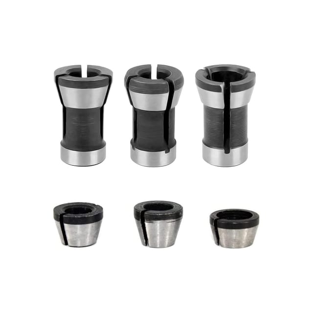 6-teiliges Präzisions-spannfutterset 6 Mm, 1/4" Und 8 Mm Für Holzbearbeitungs-fräsmaschinen, Adapter Für Holzbearbeitungswerkzeuge