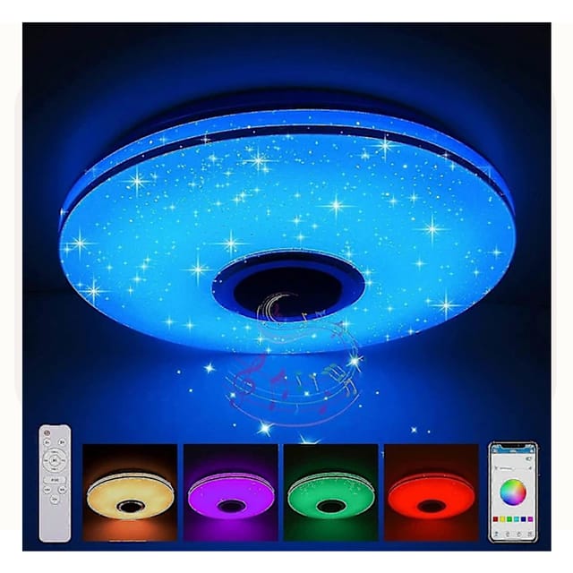 36-w-led-deckenleuchte Mit Bluetooth-lautsprecher, Dimmer Und Fernbedienung Oder App-steuerung