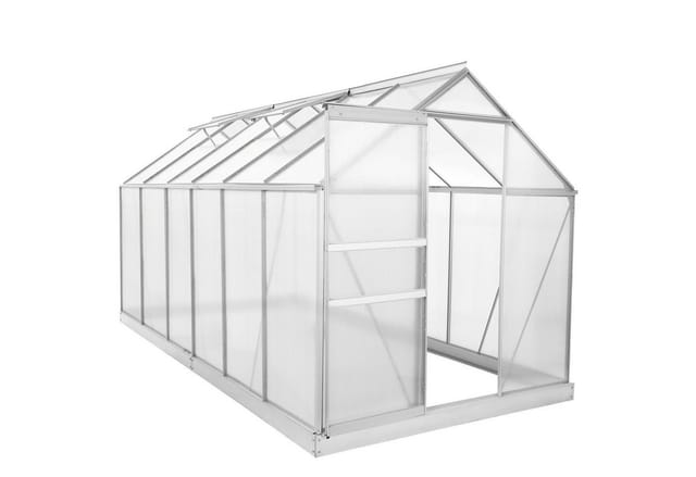 Zelsius - Aluminium Gewächshaus Set, 380 X 190 Cm, Inkl. Fundament