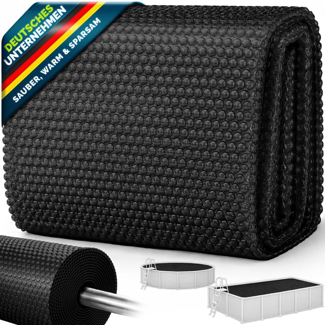 Tillvex Pool Solarfolie Rund 400 Cm - Schwarz Solarplane Solarheizung Solarabdeckplane Poolheizung Wärmeplane