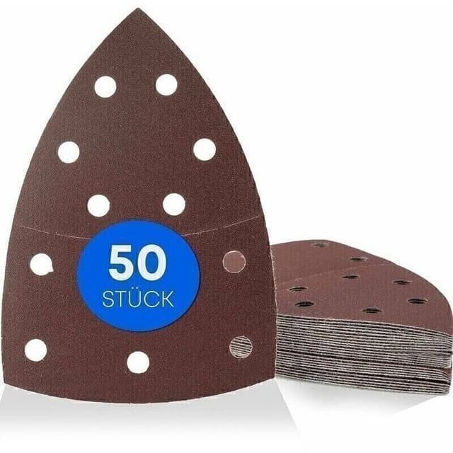 50er-pack Schleifdreiecke Mit 11 Löchern, 105 X 152 Mm, Körnung 120, Für Multischleifer/schleifblätter/dreieck-schleifpads/schleifpapier