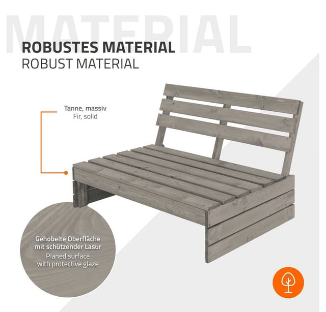 Ml-design Gartenbank 3-sitzer Aus Tannenholz Massiv, 116x76,5x80 Cm, Grau, Robust & Wetterfest, Sitzbank Mit Rückenlehne, Holzbank Terrassenbank Hausbank Gartenmöbel, Bank Für Garten, Balkon, Terrasse