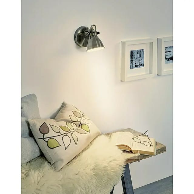 Eglo LED-Wandstrahler Seras (3,3 W, Creme, Nickel Antik, Warmweiß)