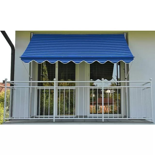 Angerer Klemmmarkise (Blau/Creme, Breite: 3 m, Ausfall: 1,5 m)