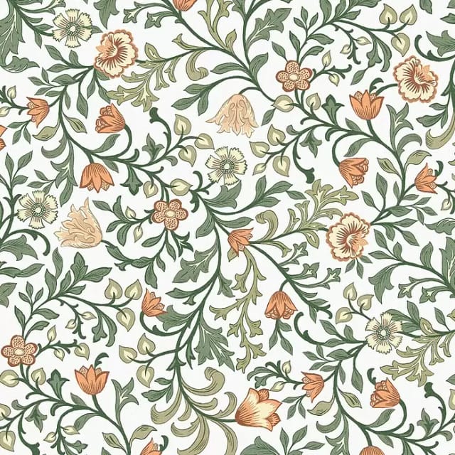 Marburg Heritage Vliestapete Blumenallover (Weiß/Grün, Floral, 10,05 x 0,53 m)
