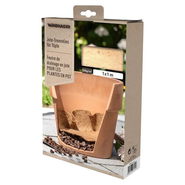 Windhager Trenn- & Filtervlies für Töpfe (1 x 1 m, Jute)
