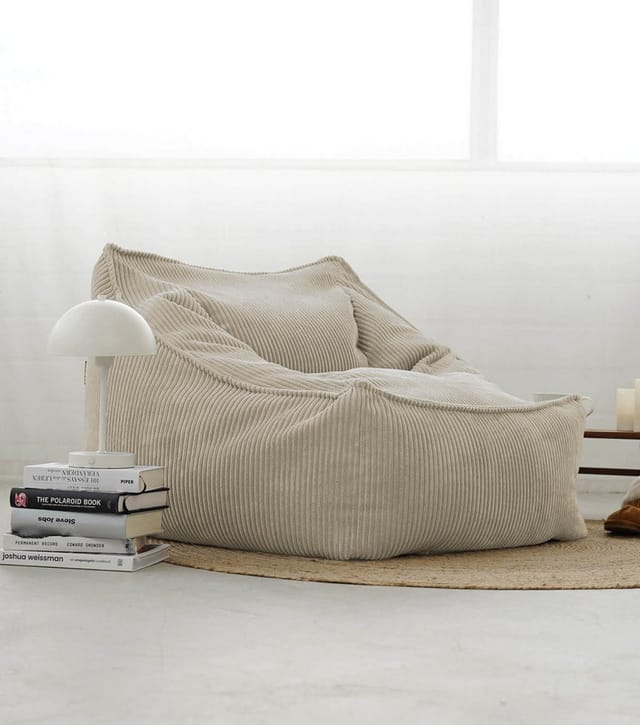 mokebo Sitzsack Sessel aus Cord Der Lümmel XXL Sitzsack Cord Sessel oder Sitz Sessel in Beige