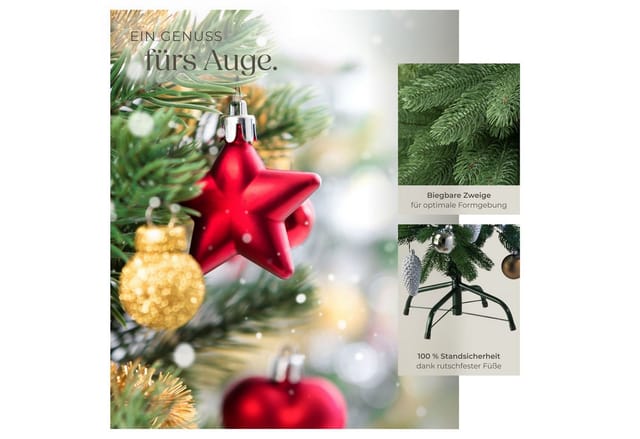 Tectake Weihnachtsbaum Verschiedene Größen Künstlich Spritzguss Detailliert und Naturgetreu 80 x 80 x 140 cm Grün