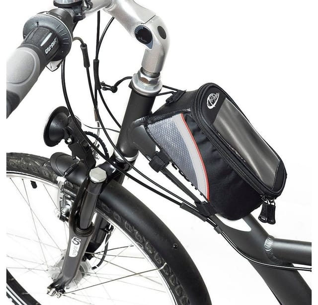 Tectake Fahrradtasche Mit Rahmenbefestigung Wasserabweisend 18 x 8 5 x 8 5 cm 18 x 8 50 x 8 50 cm Schwarz Grau Rot