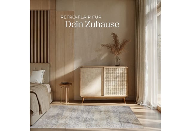 Tectake Vintage Designer Teppich Dalia Verschiedene Größen Used Look Verwaschenes Muster 160 x 230 cm 230 x 160 x 0 60 cm Beige