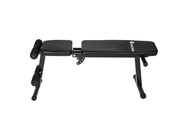 Tectake Trainingsbank Klappbar Rückenlehne 5 Fach Verstellbar 125 x 34 x 129 cm Schwarz